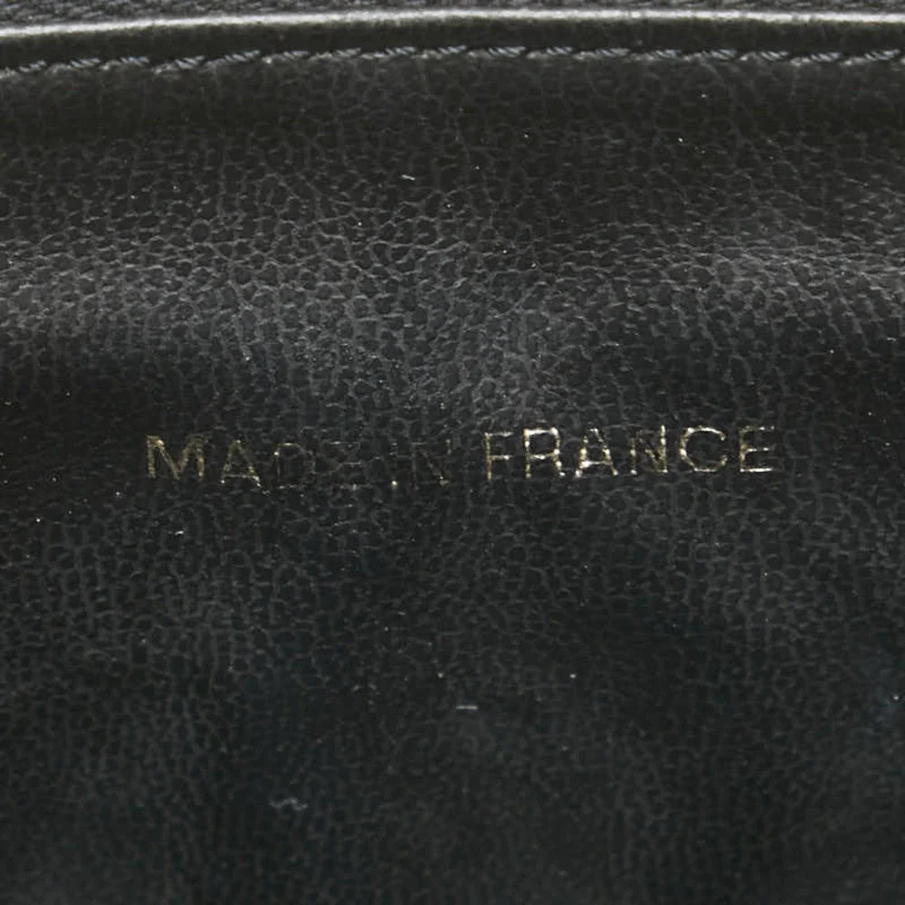 CHANEL Black Caviar Leather Logo Vanity Bag